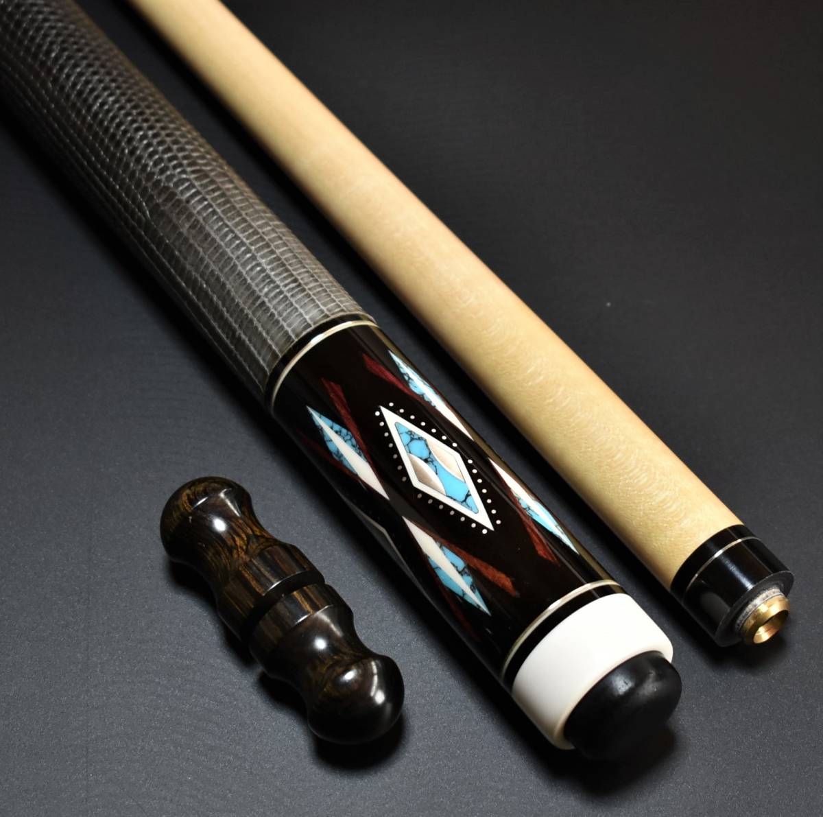 即決◇Espiritu Custom Cues/ エスピリチュ リザード本革 ターコイズ