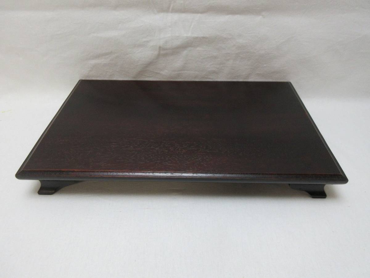 茶道具 老唐木紫檀 高台花台 飾台 香炉台 盆栽台高36.5cm⁄ 華道具