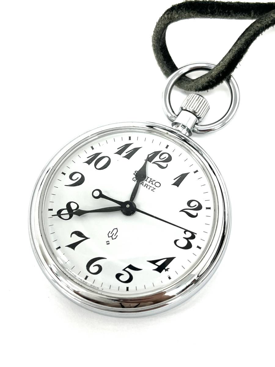 【電池交換、稼働確認済み】SEIKO　鉄道時計　箱あり 7550 0010 T9/008 SEIKO セイコー 鉄道時計 7550-0010 クォーツ 懐中時計 電池