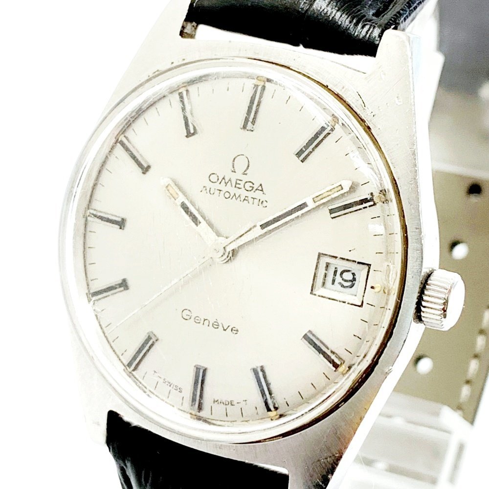 【1円スタート】【アンティーク】 OMEGA オメガ ジュネーブ SS×革ベルト 自動巻き メンズ 119972 腕時計