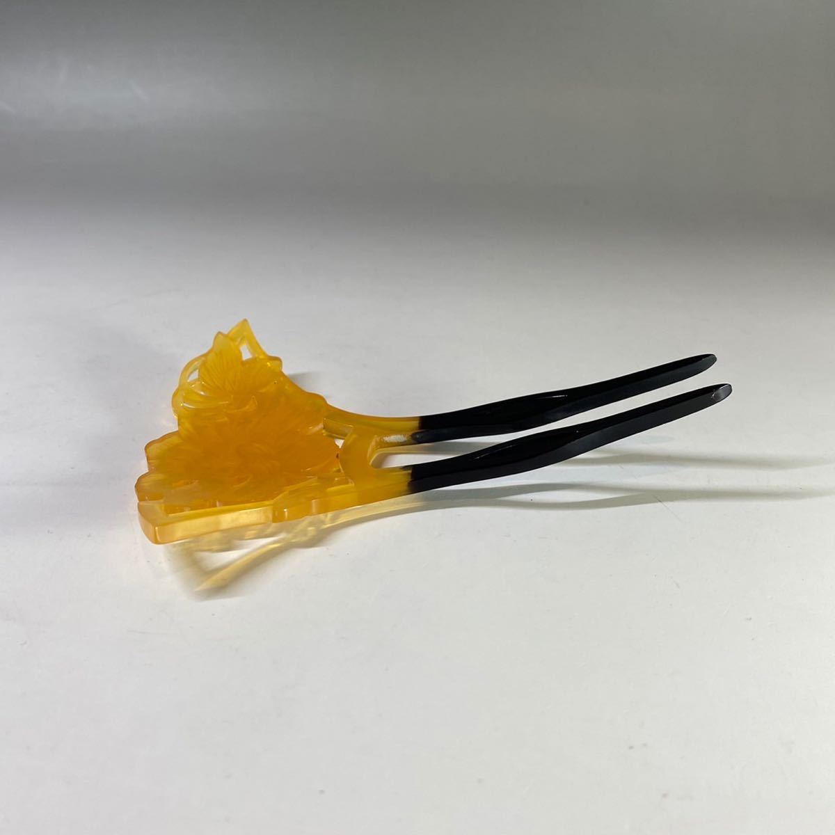 簪 本鼈甲 鼈甲 べっ甲 かんざし 和装小物 透かし彫 花紋様に蝶々 