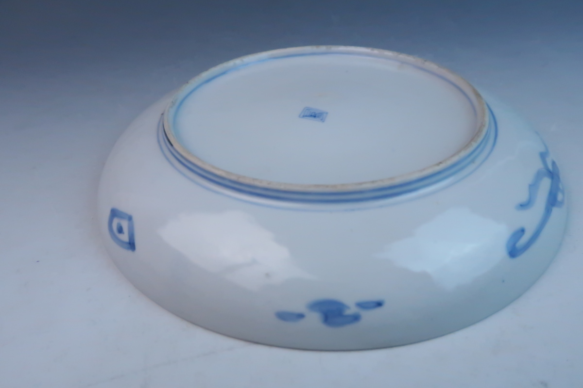 古伊万里 染錦 色絵 金彩 鹿文 輪花皿 膾皿 2客 時代物 古伊万里 染