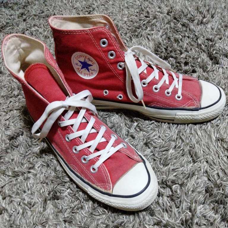 送料無料，得価 80s ヴィンテージ CONVERSE コンバース コンバースオールスター チャックテイラー CHUCK Taylor 9E 27.5センチ レッド 赤(27.5cm)｜売買されたオークション情報、yahooの商品情報をアーカイブ公開 - オー 27.5cm