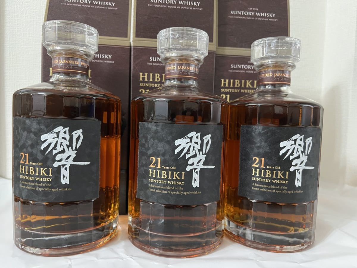 サントリー　響　 3本セット　未開栓 送料無料 未開栓 サントリー ウイスキー 響21年 3本セット