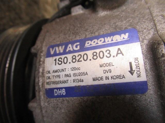 VW アップ！ DBA-AACHY A/Cコンプレッサー ムーブアップ CHY 5FT LY3D VW DBA-AACHY アップ！ 中古 エアコンダクト ACP367000S