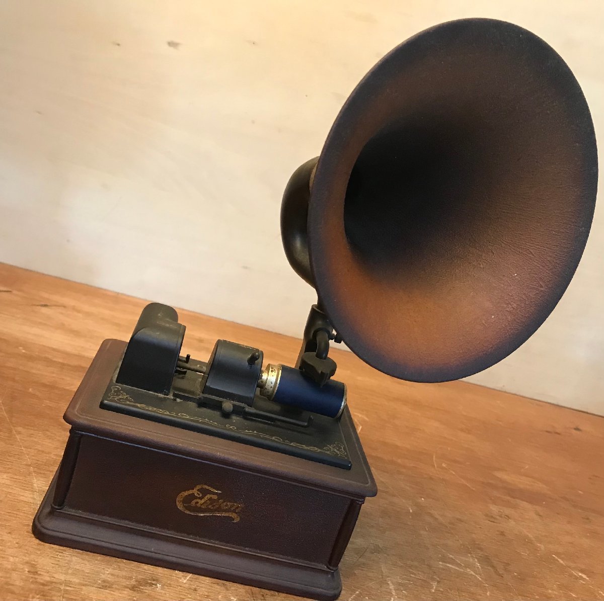 Technics Edison opera 蓄音機型 オルゴール Edison Opera Phonograph Cylinder オルゴール 0 * Oak