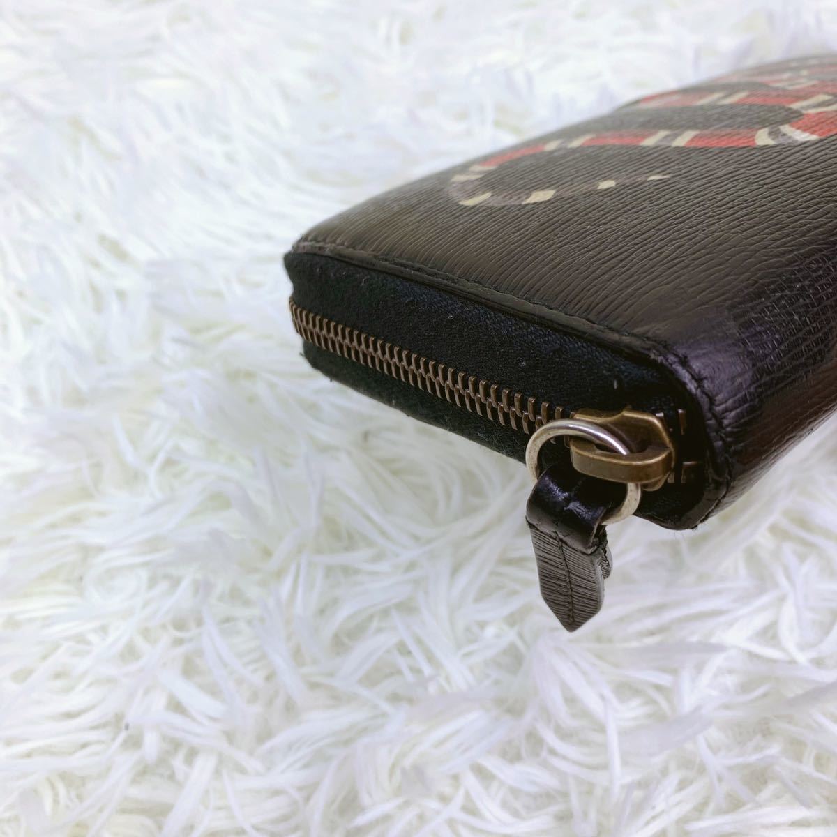 GUCCI グッチ 長財布 ラウンドジップ キングスネーク レザー プリント