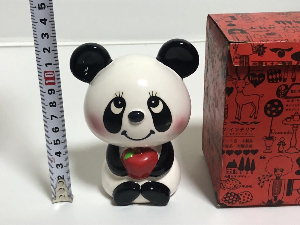 ◎ 内藤ルネ 貯金箱 パンダ 陶器 当時物 昭和レトロ 陶器 ルネ るね