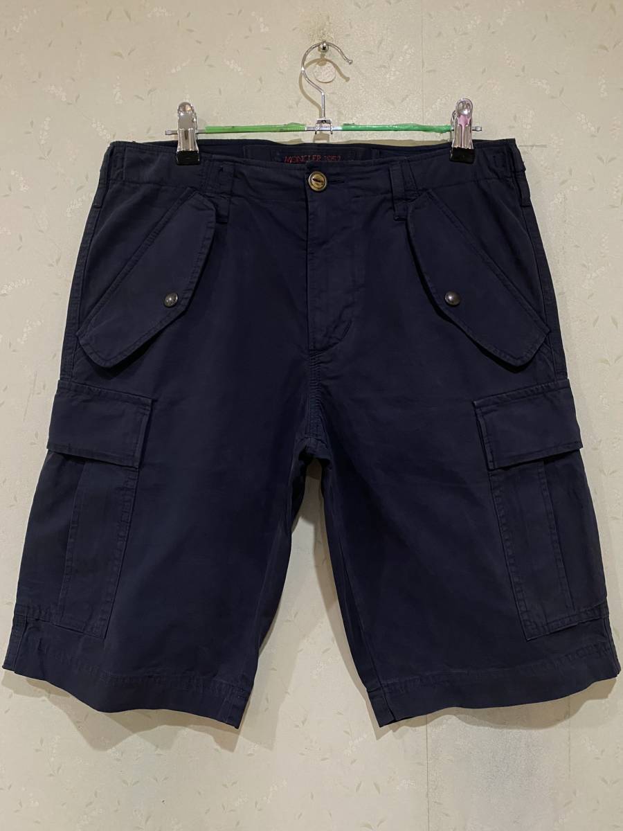 MONCLER ショートパンツ ネイビー モンクレール MONCLER サイドシンチ カーゴ ハーフ ショート パンツ
