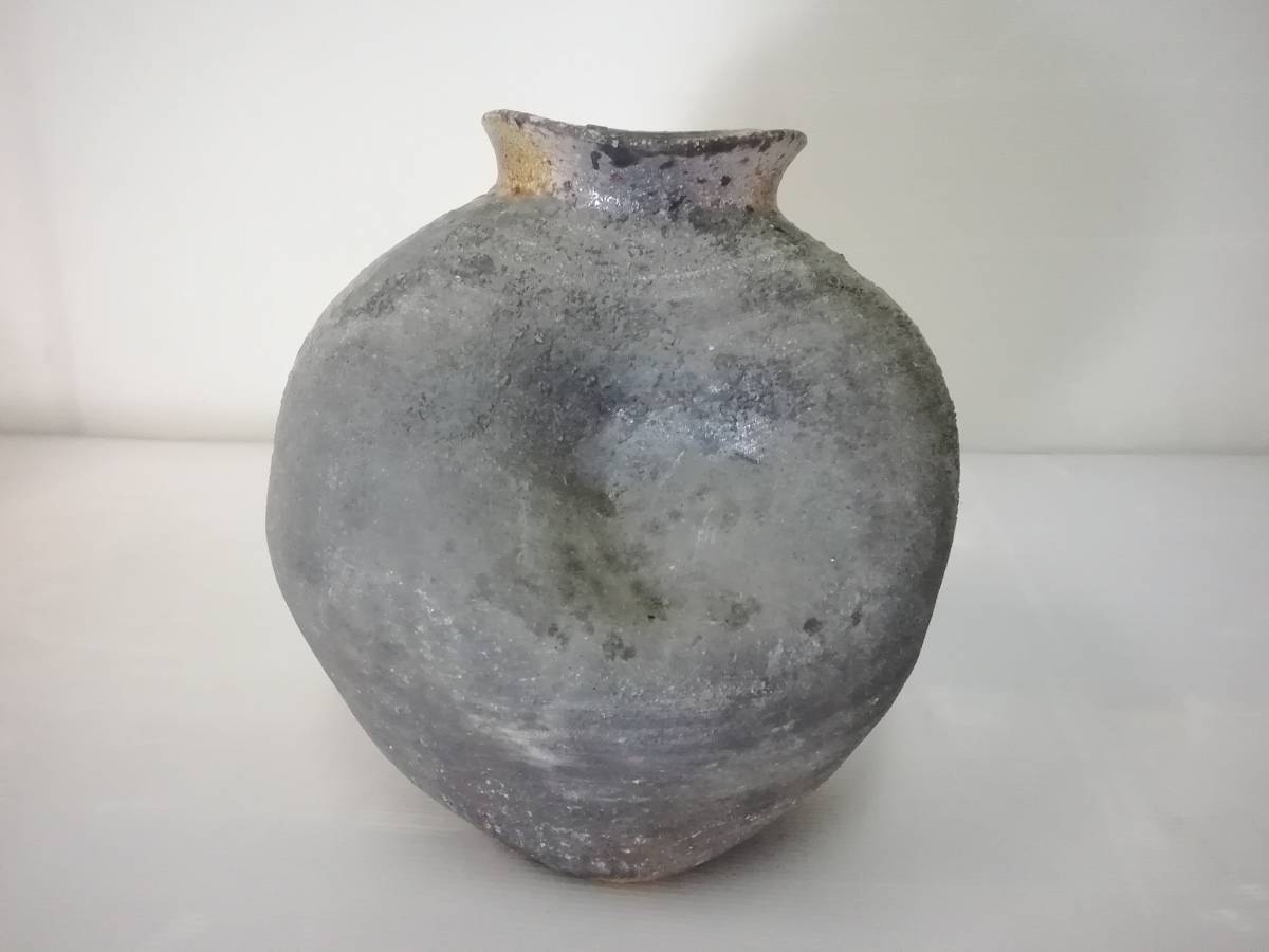 信楽焼 壺 壷 へちもん へしゃげ 凹 へこみ 灰かぶり 銘あり