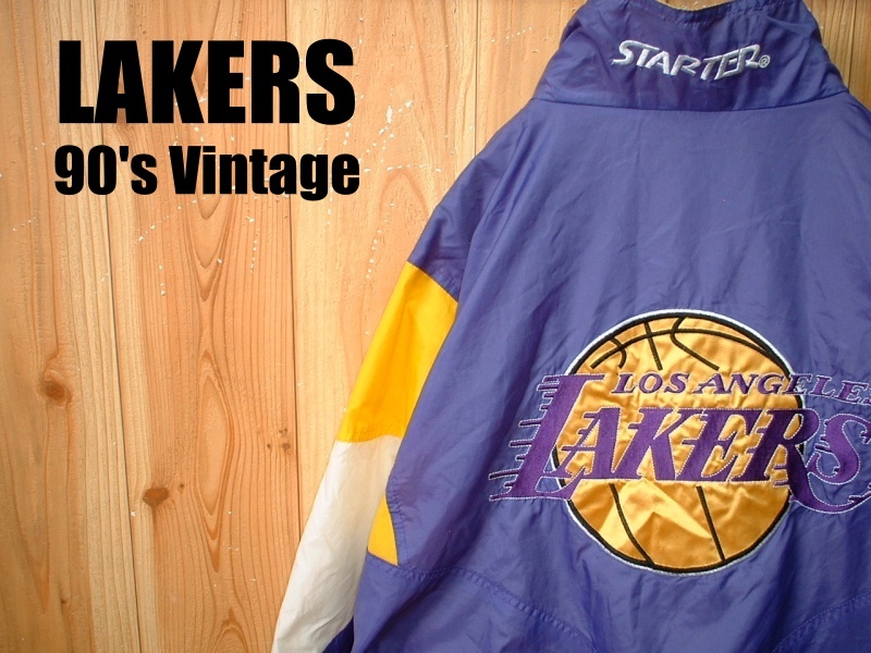 90s レイカーズ LAKERS ナイロン スタジャン（お宝90sビンテージ 
