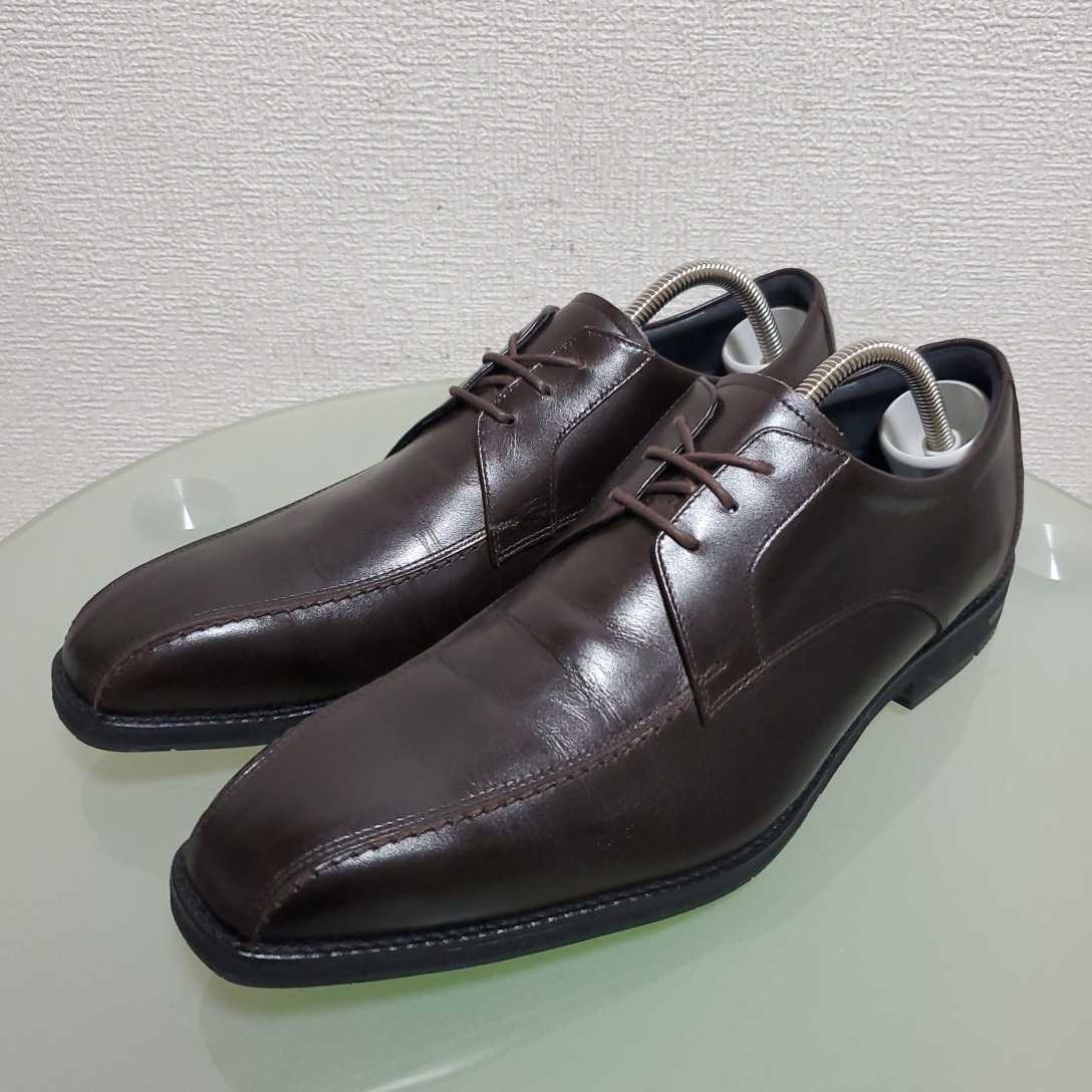 ASICS RUN WALK アシックス ランウォーク レザーシューズ ビジネスシューズ 27㎝ EE ダークブラウン 本革 高級靴 良好 ...