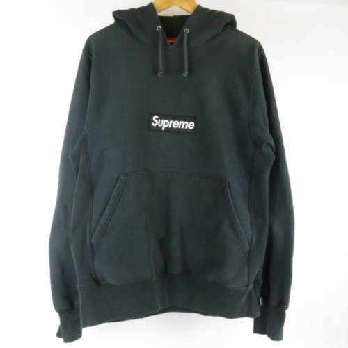 58444★1円スタート★Supreme シュプリーム 服 長袖 フーディー L トップス パーカー コットン ポリエステル ダークグリーン メンズ