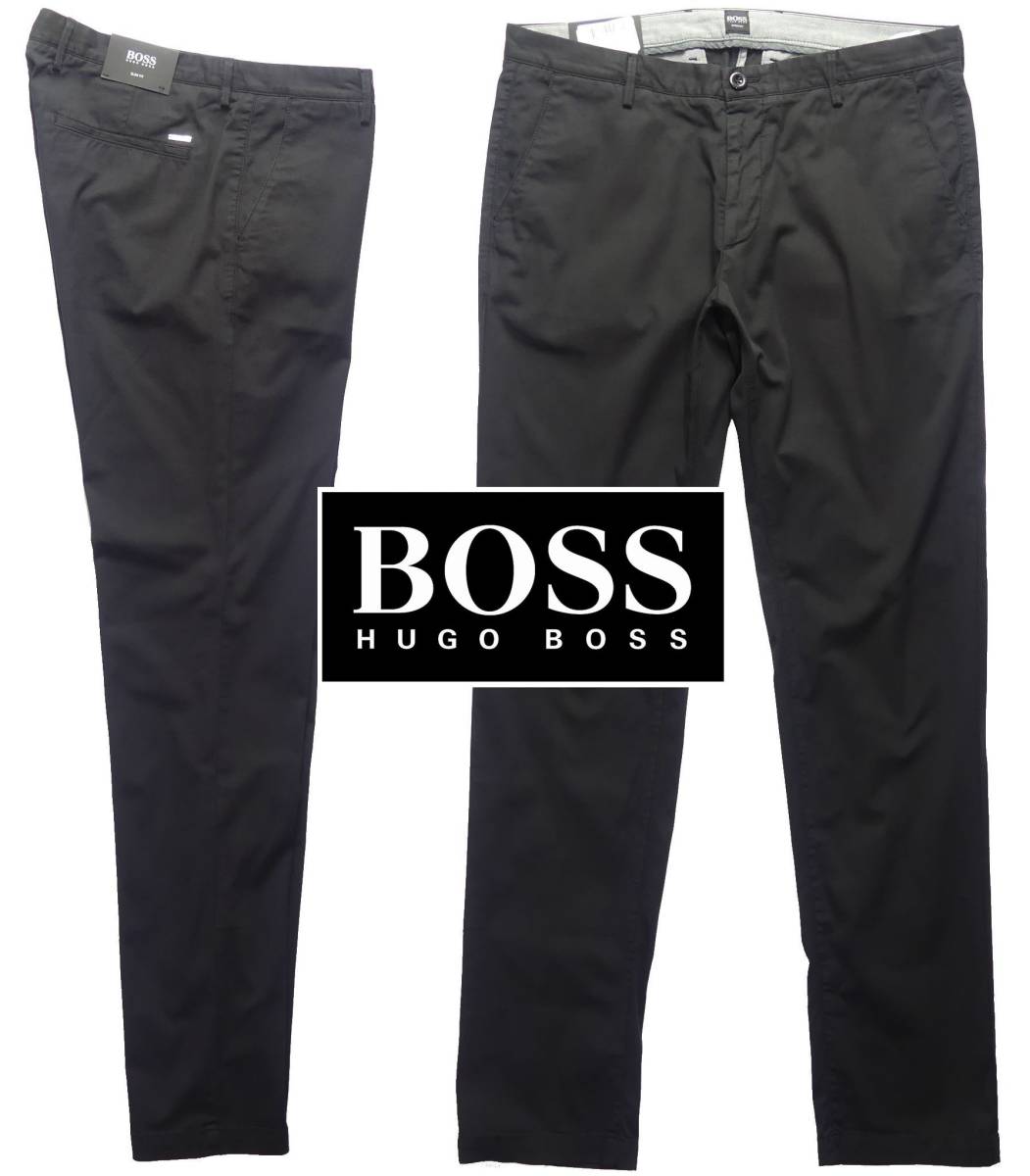 100%新品，新品 通年物30 000円 HUGO BOSSヒューゴ ボス 快適ストレッチコットン スリムフィット黒パンツ イタリア48＝32インチ(Mサイズ)｜売買されたオークション情報、yahooの商品情報をアーカイブ公開 - オー Mサイズ