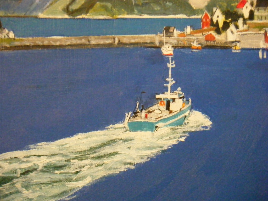 真作】☆絵画☆中村勝人 油彩30号 Lofoten islands Norway キャンバス