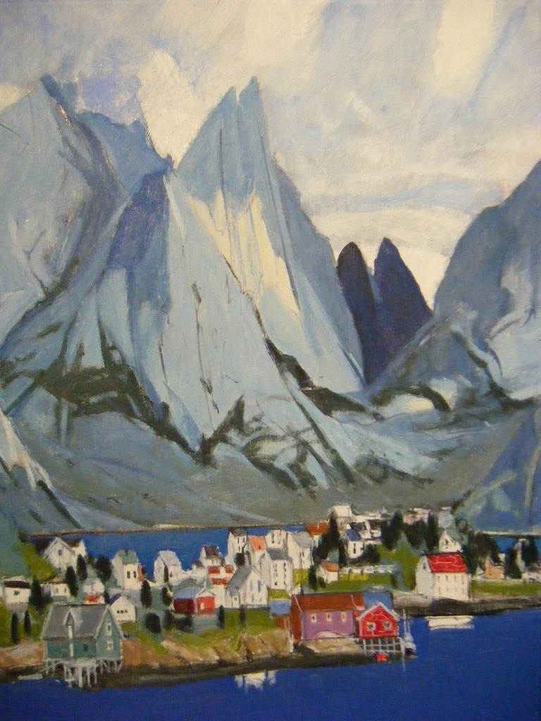 真作】☆絵画☆中村勝人 油彩30号 Lofoten islands Norway キャンバス