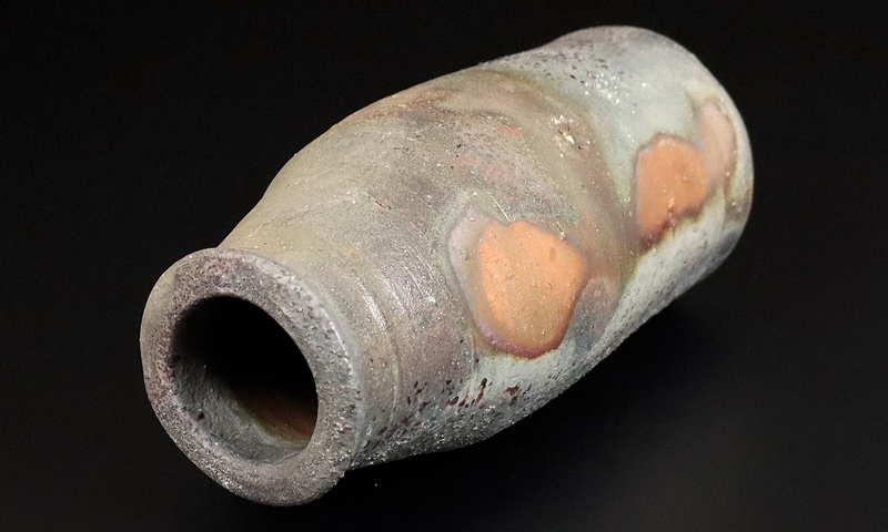 人間国宝【藤原啓】最上位作 備前窯変花入 共箱 保証