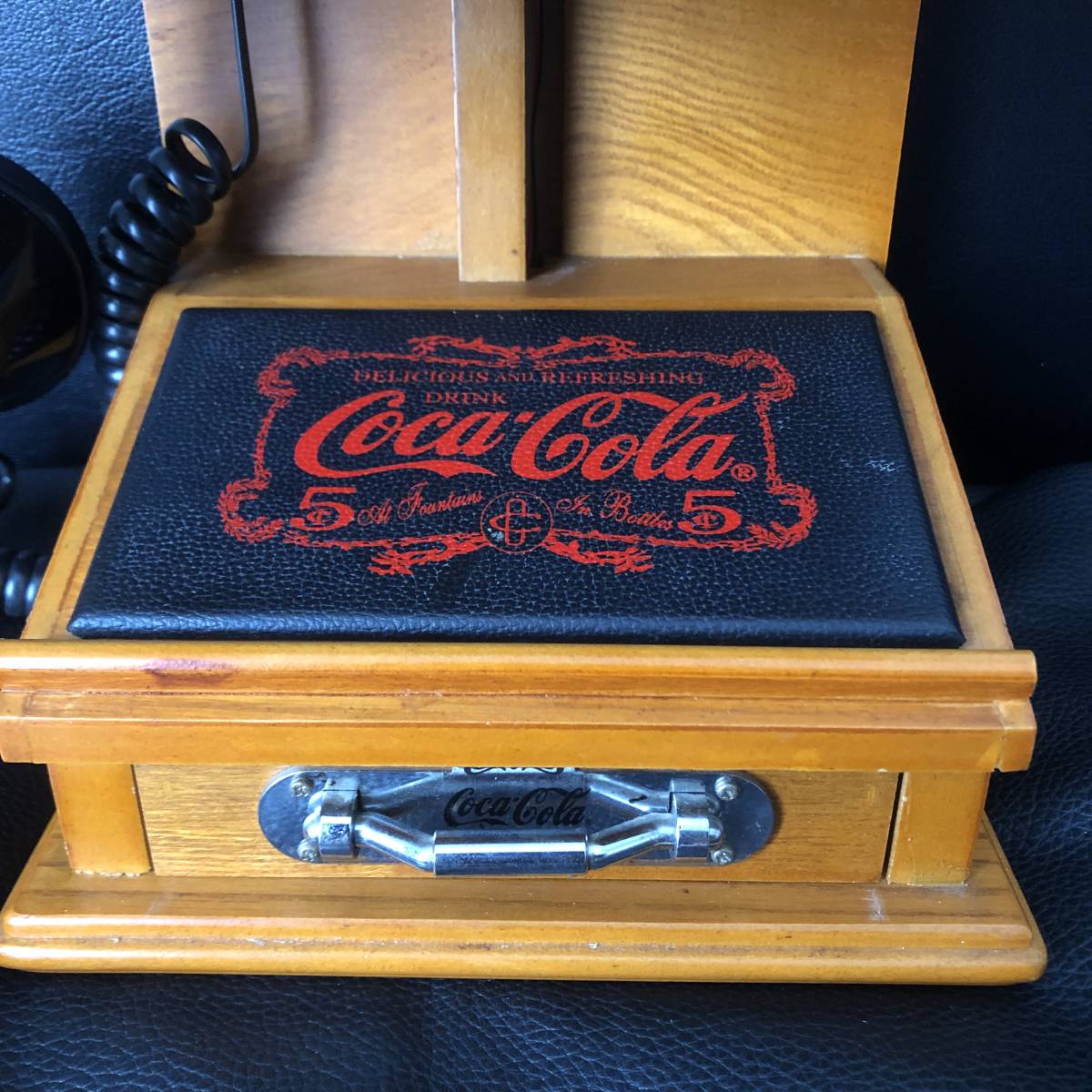 激レア☆コカコーラ レトロ 壁掛け電話 ウッド調 公衆電話 Coca-Cola 