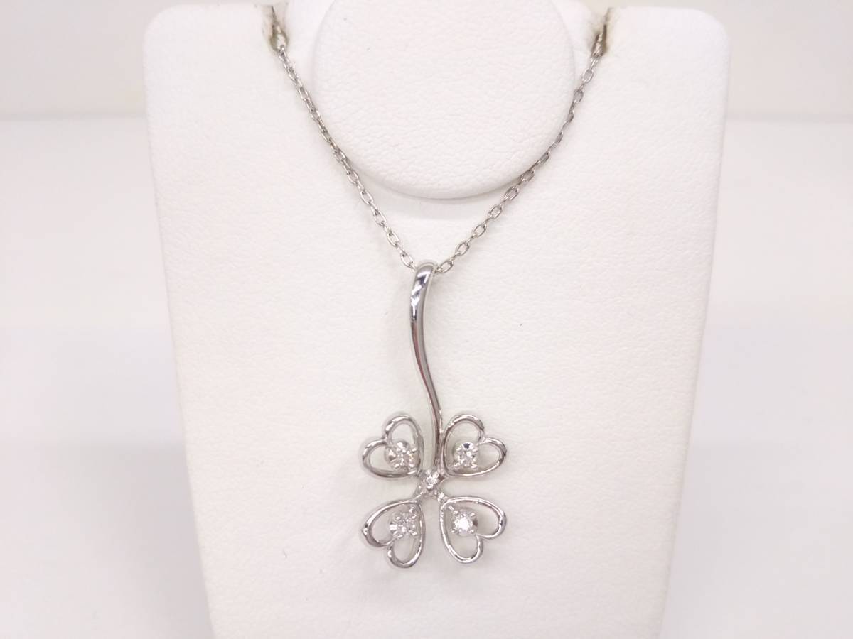 TASAKI 田崎真珠 K18WG ダイヤモンド0.05ct フラワーモチーフ 