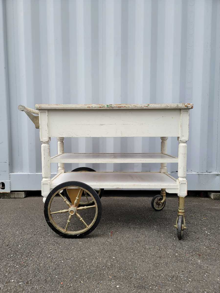 ヴィンテージ シャビー ワゴン キッチンカート ロココ調 姫系