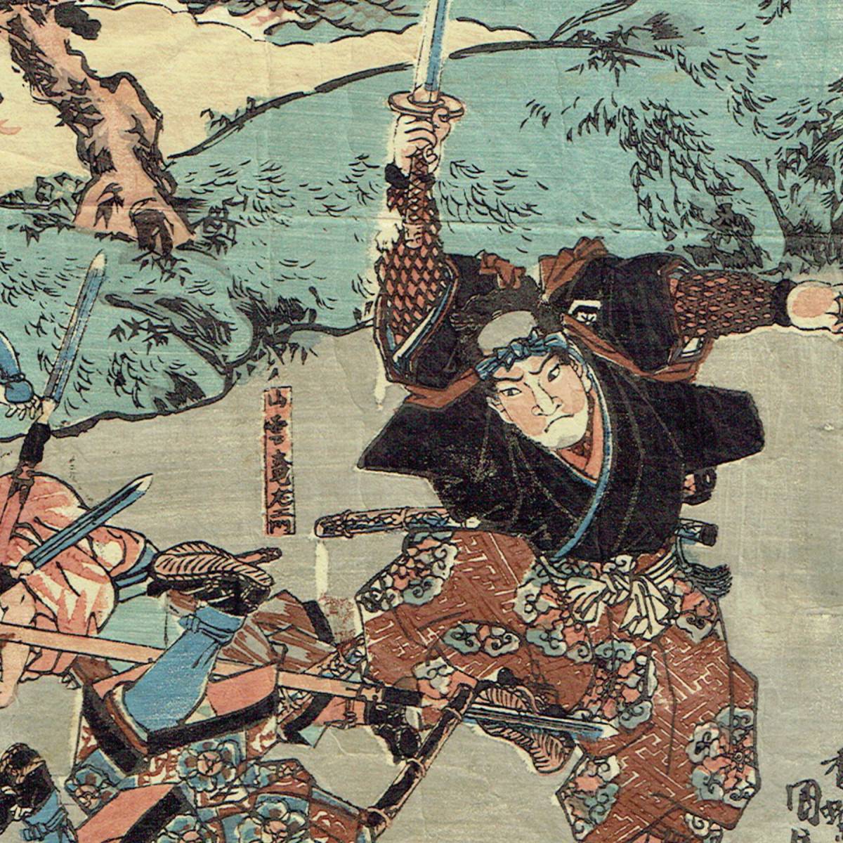 美術品・アンティーク・コレクション 浮世絵 武者絵 木版画 鎧武者