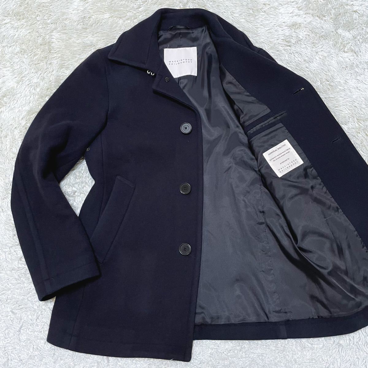 品質保証，人気セール マッキントッシュ 美シルエット MACKINTOSH アドミラル メルトンウール シングル Pコート ピーコート ブルゾン ダークネイビー 36 メンズ(Sサイズ)｜売買されたオークション情報、yahooの商品情 Sサイズ