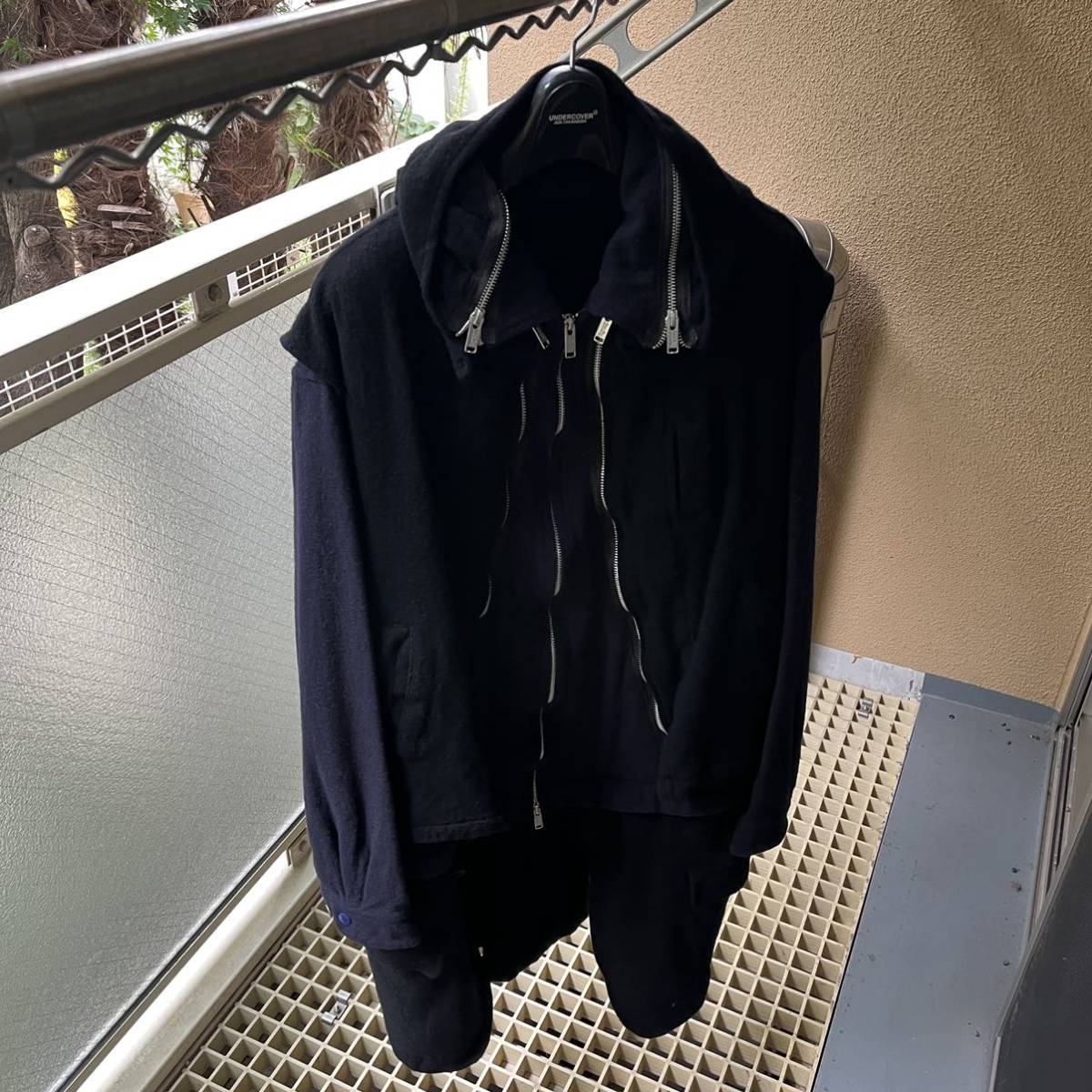 UNDERCOVERISM アンダーカバー レイヤードベスト黒3 UNDERCOVER＞縮絨 