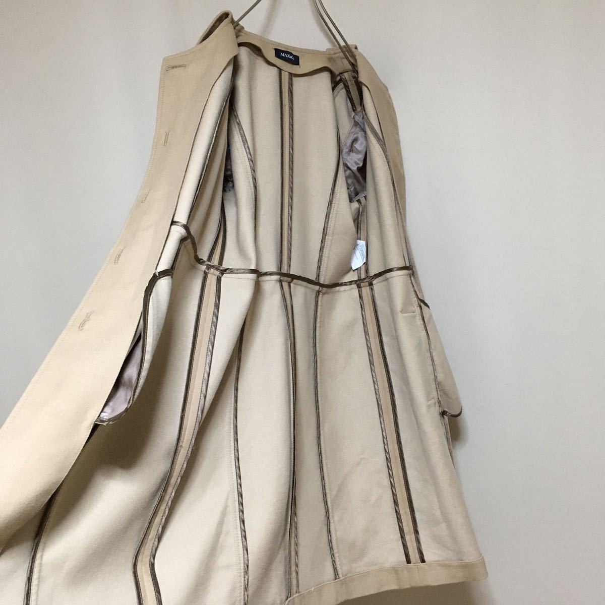 Max&Co.】マックスアンドコー ノーカラー トレンチコート ロングコート 