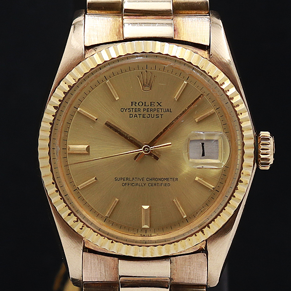 1円★稼働◎箱/ギャラ付【ロレックス】AT 1601 YG デイトジャスト シャンパン文字盤 メンズ腕時計 A0280441_1