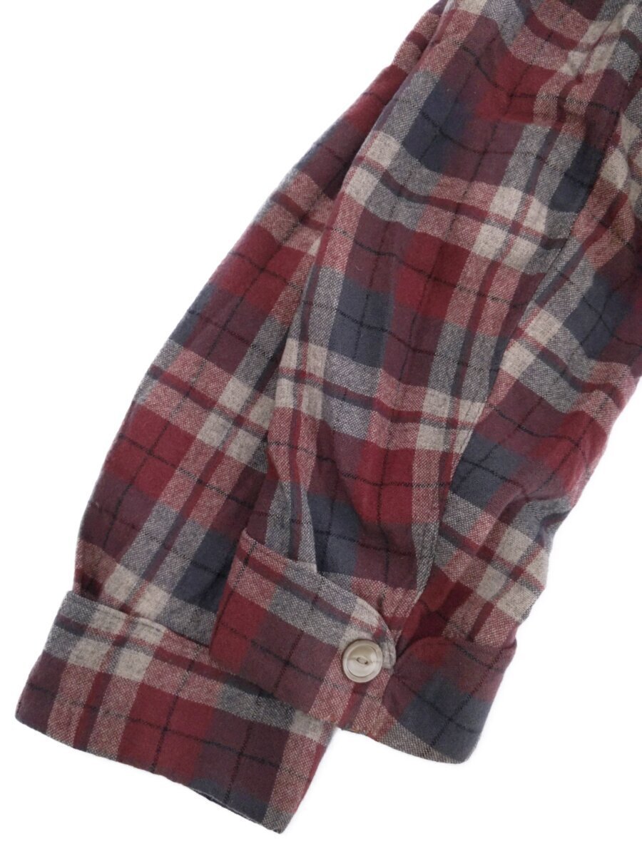 PENDLETON◆コート/L/ウール/ボルドー/チェック/50年代/60年代/50s/60s/ガウン/バスローブ