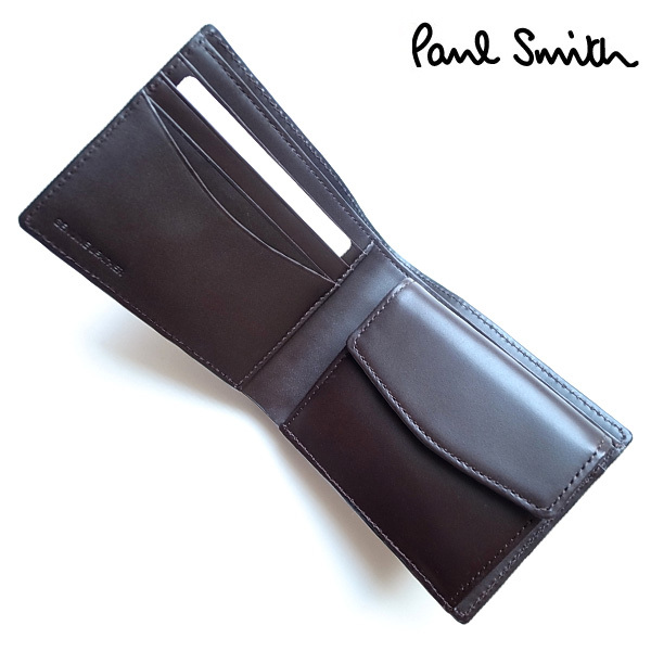 新品 ポールスミス Paul Smith ヴィンテージマルチカラー マルチ ストライプ 牛革 レザー二つ折り財布 小銭入れ有 本革 黒■PSY354-70 Paul ポールスミス Smith paul smith 長袖シャツマルチカラー