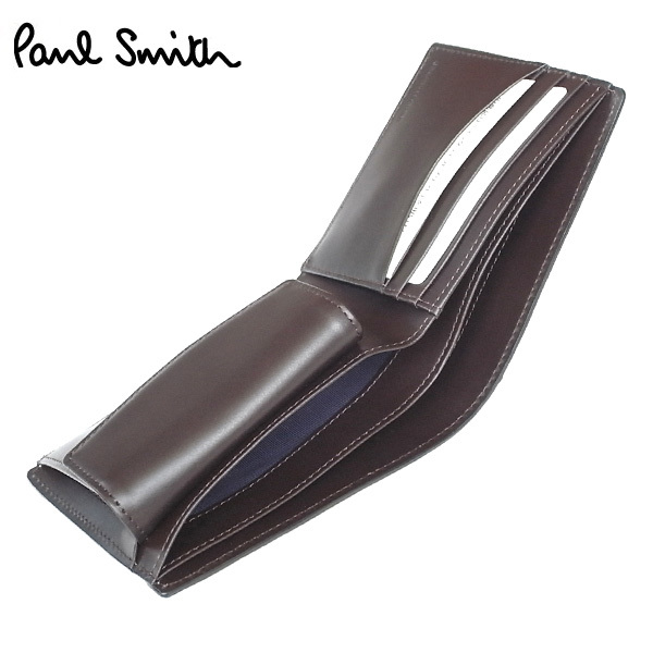 新品 ポールスミス Paul Smith ヴィンテージマルチカラー マルチ ストライプ 牛革 レザー二つ折り財布 小銭入れ有 本革 黒■PSY354-70 Paul ポールスミス Smith paul smith 長袖シャツマルチカラー