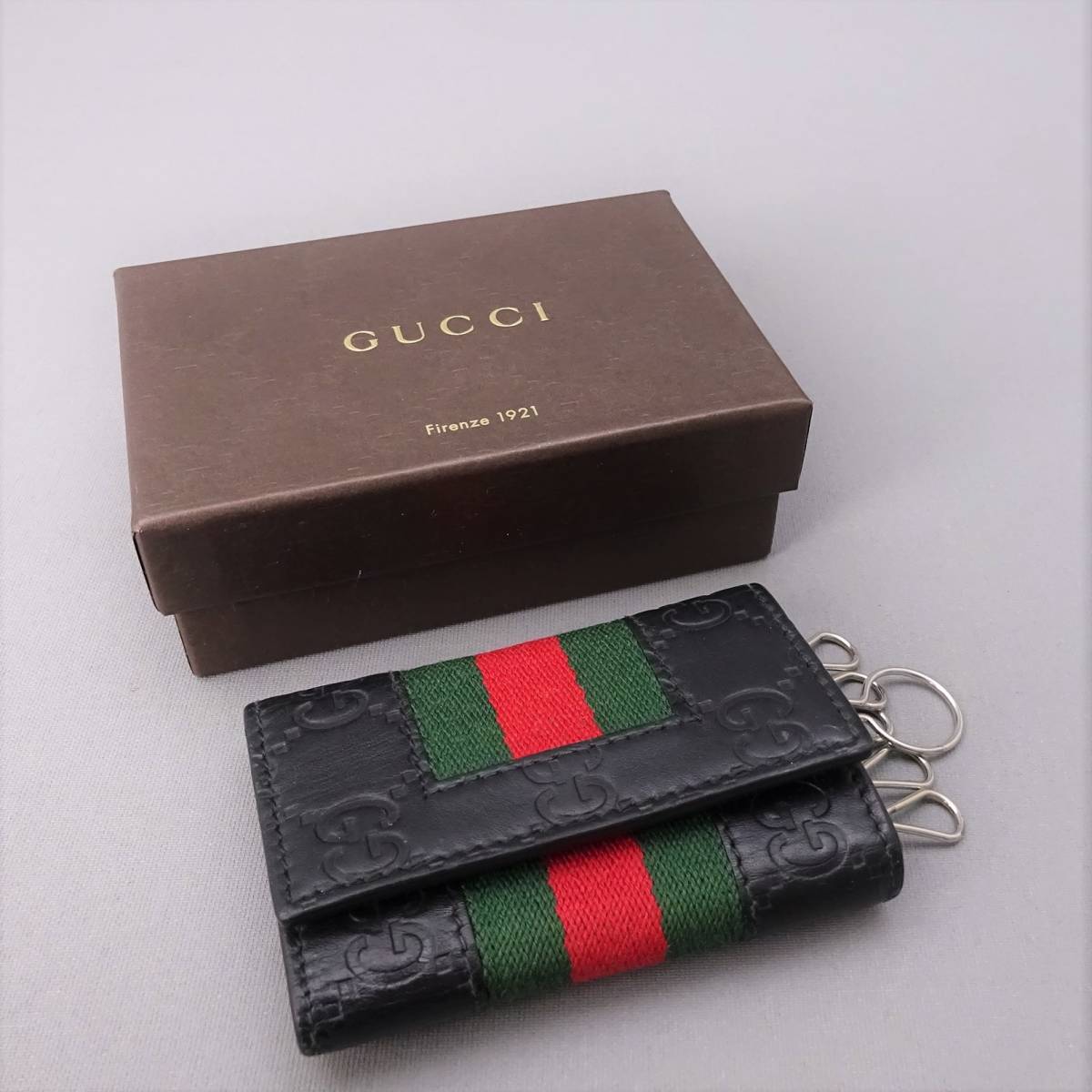 GUCCI オールドグッチ シェリーライン PVC レザー 長財布 二つ折り財布