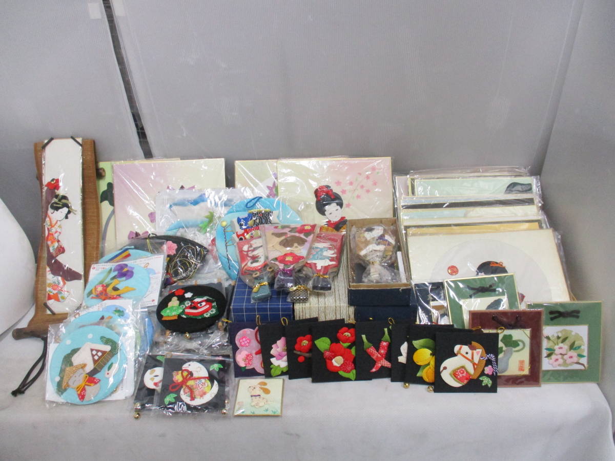 □押絵73点セット ハンドメイド 手作り品 手芸 干支 縁起物 植物 花