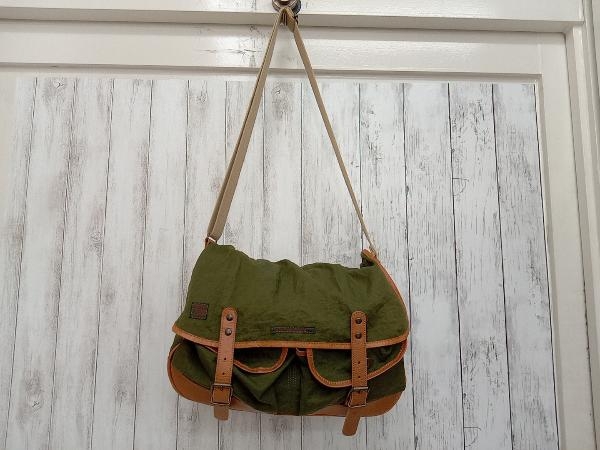 papas/フィッシャーマンズバッグ/ナイロン×豚革 /ショルダーバッグ/パパス