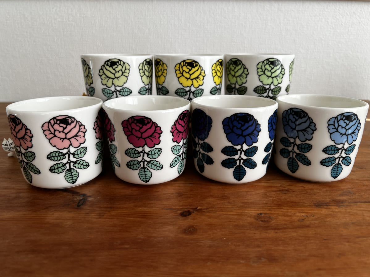 マリメッコ marimekko ヴィヒキルース ラテマグ廃盤 7個セット 青、色 