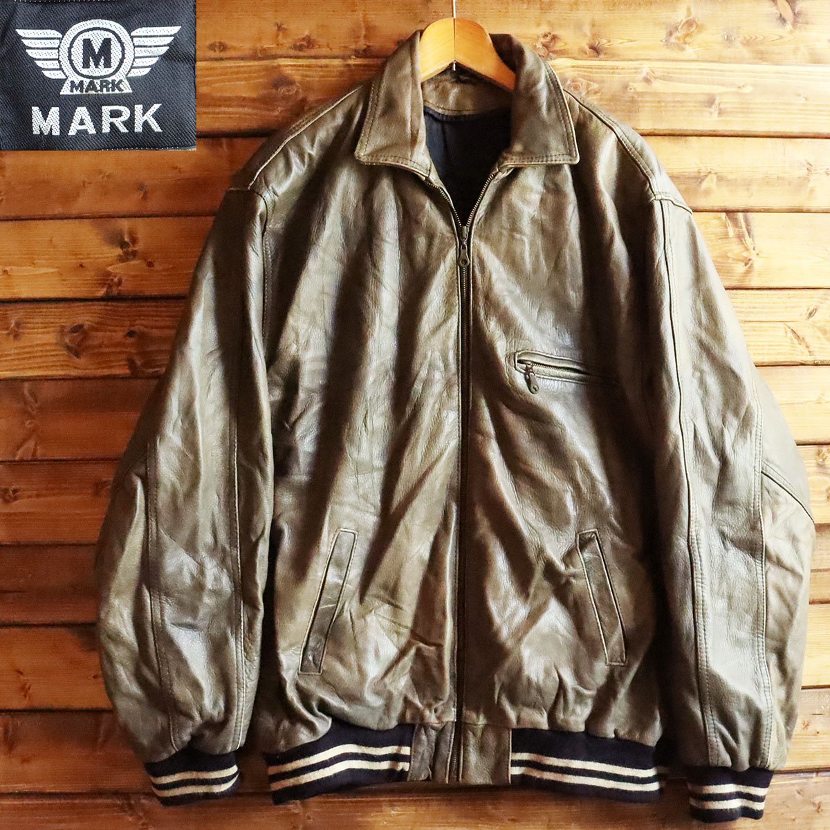 B6⁄T6.28-3 MARK レザージャケット メンズ XLサイズ相当 ブラウン系 茶