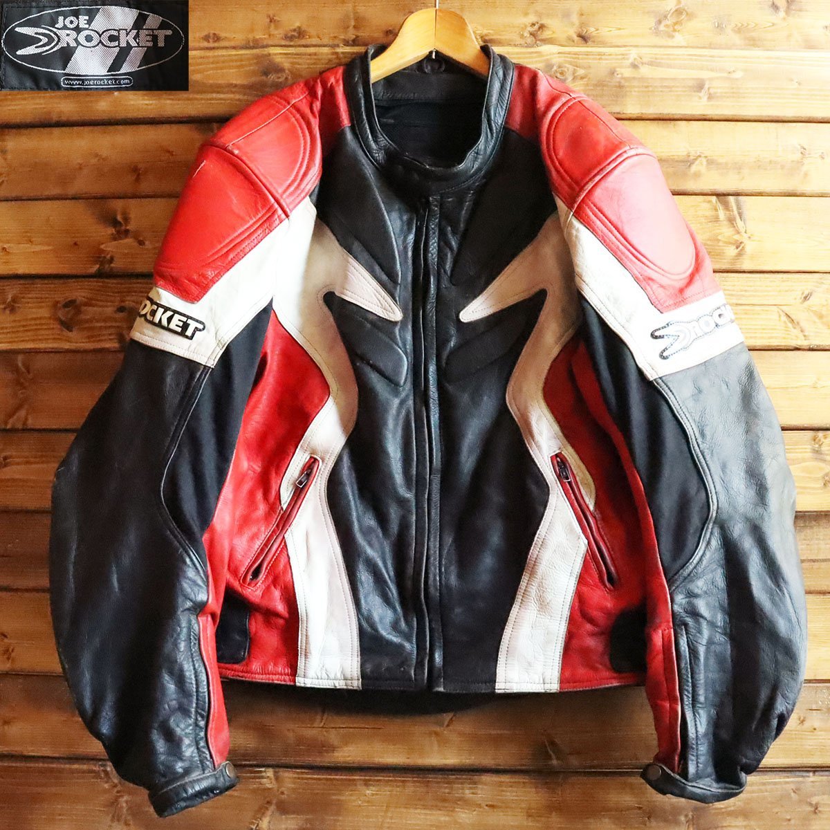 高品質，大得価 B6/T6.28-3 JOE ROCKET ジョーロケット レザー オートバイ ジャケット メンズ 50/60 レーシング バイクウエア 本革 古着(XLサイズ以上)｜売買されたオークション情報、yahooの商品情報をアーカイブ公 XLサイズ以上