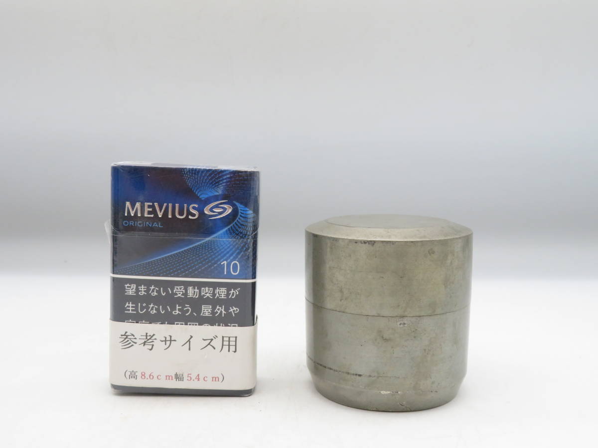 K1347 蔵六 造 純錫製 茶心壺 茶入れ 茶壺 茶筒 在銘 刻印 茶道具 錫器