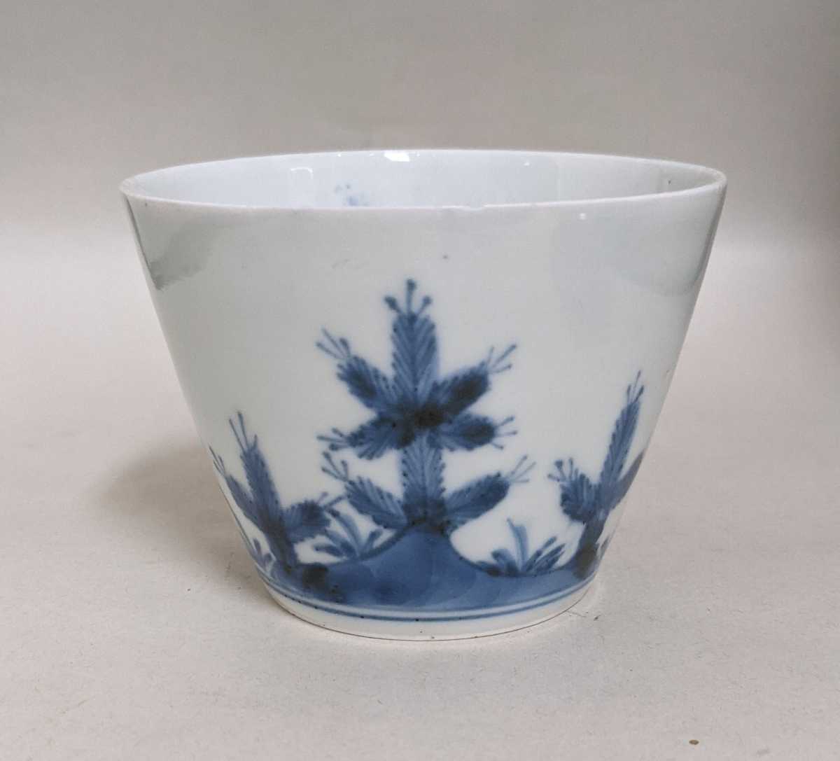 染付 古伊万里 | 蕎麦猪口 瓔珞文 江戸期 無傷完品 □匠