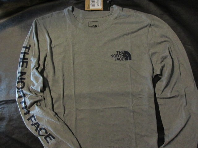 本物正規◆ノースフェイス◆長袖Tシャツ 袖ロゴ SLEEVE HIT グレー■M■MID GREY HTR■新品■アメリカ限定/W0Z 直営モデル