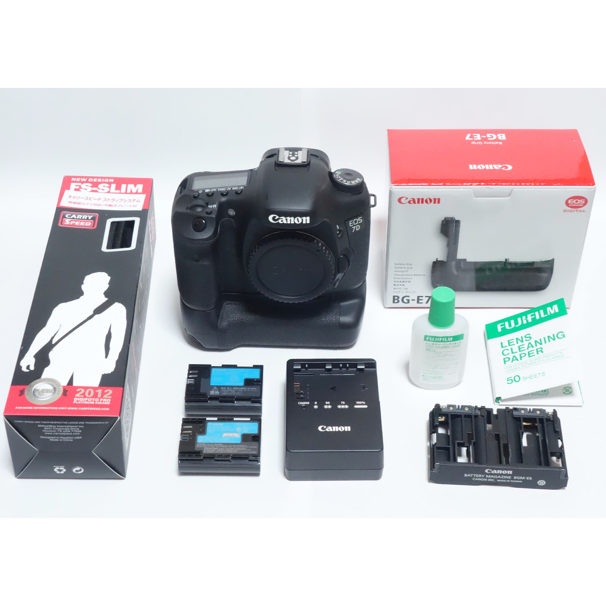 Canon EOS 7Dボディ（バッテリーグリップBG-E7・純正バッテリーLP-E6×2 