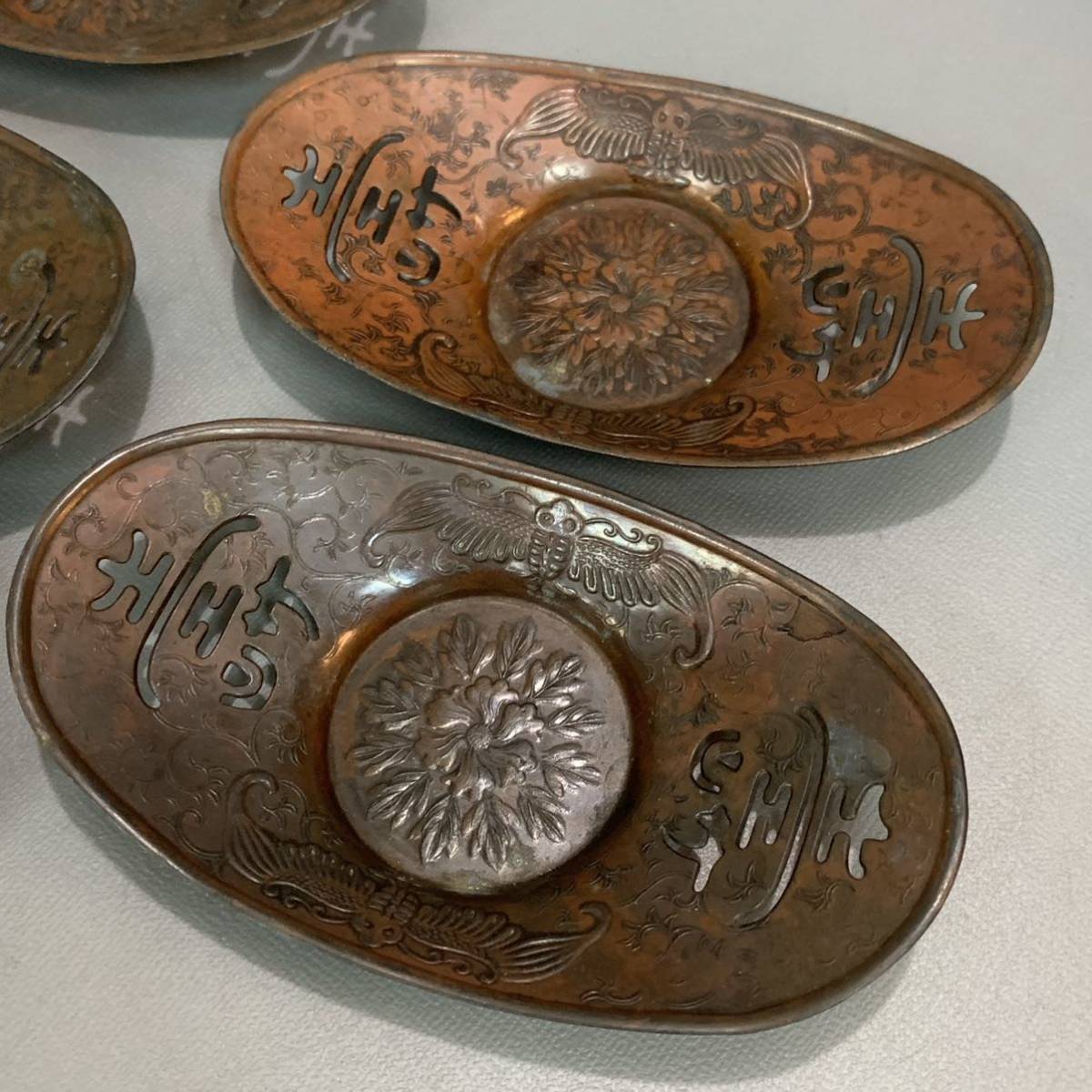 煎茶道具　壱輝作　古錫　茶托　5客　C　7765 煎茶道具 壱輝作 古錫 茶托 5客 C 7765 - メルカリ