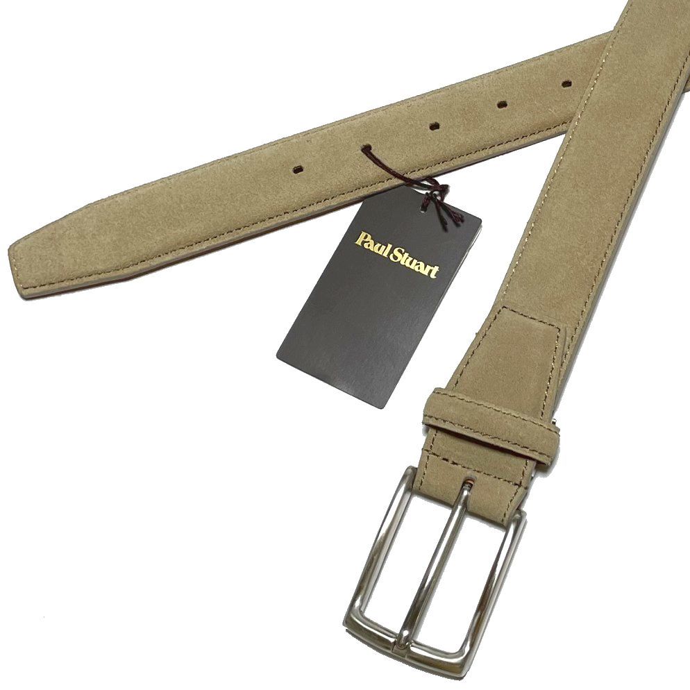 安い，低価 Paul Stuart ポールスチュアート 牛革 スエード ベルト ベージュ系 日本製 カットによる長さ調整可 定価16 500円(皮革、レザー)｜売買されたオークション情報、yahooの商品情報をアーカイブ公開 - 皮革、レザー