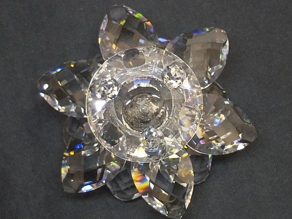 箱付き SWAROVSKI スワロフスキー スイレン 睡蓮 キャンドルホルダー