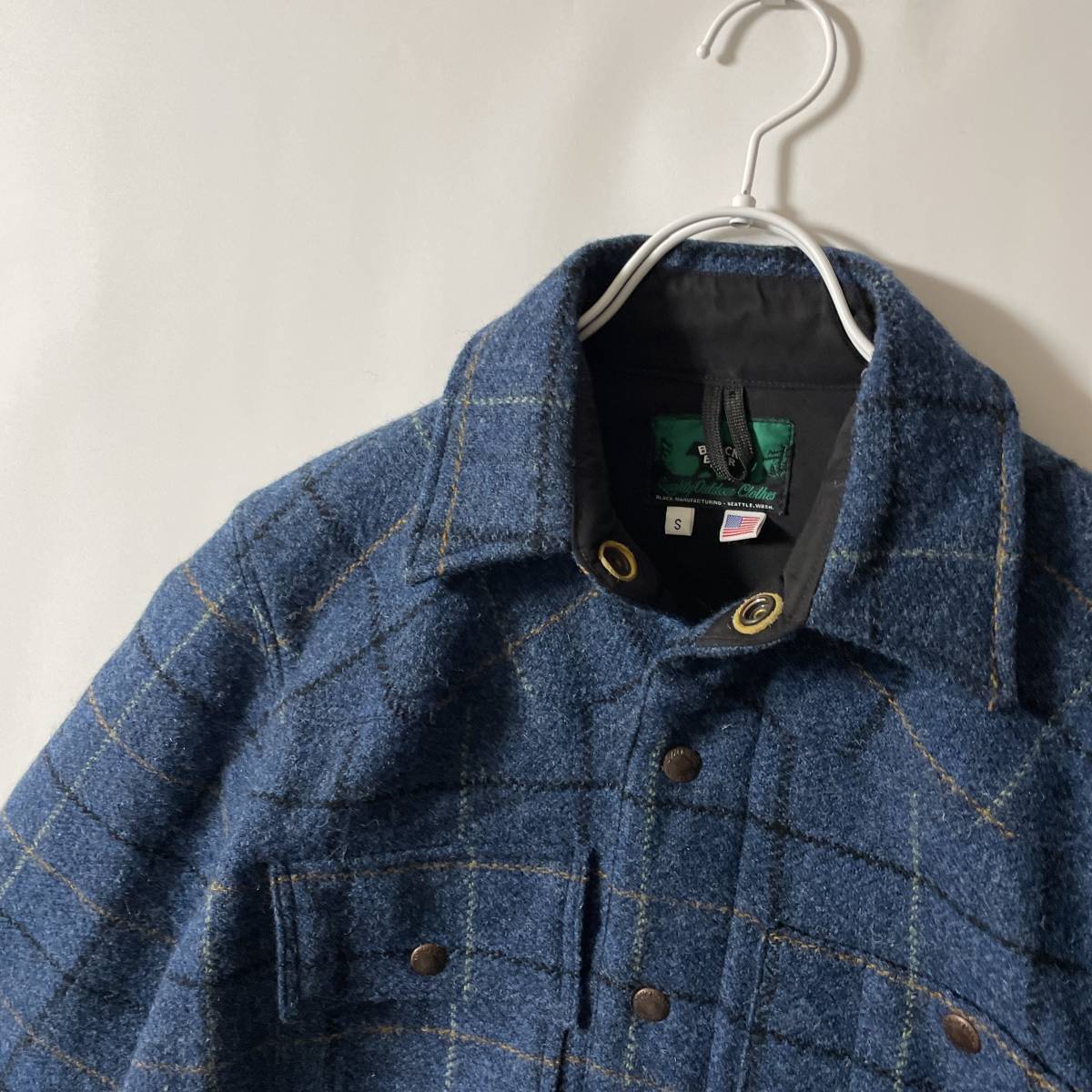 美品】BLACK BEAR BRAND -Harris Tweed- size S 米国製 kb ブラック 