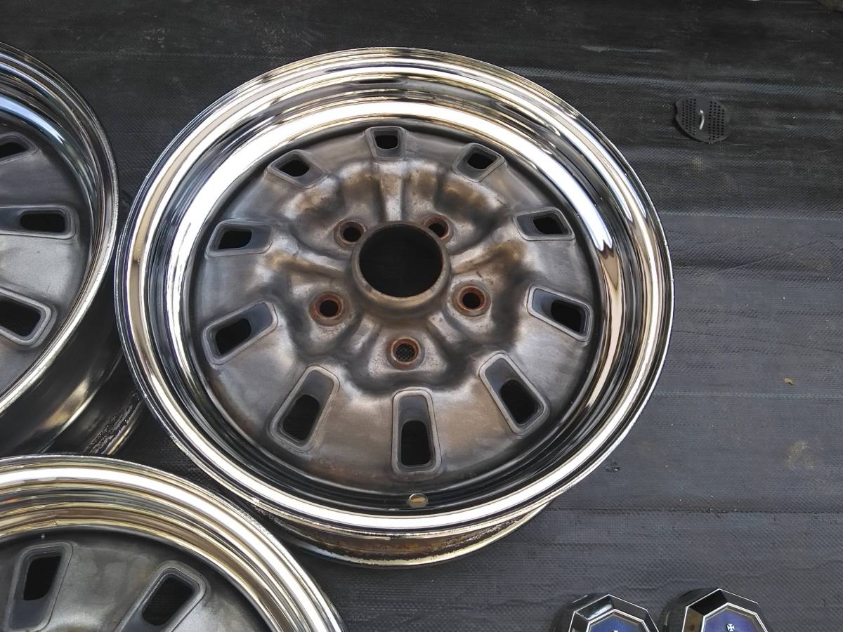 トヨタ純正 スチール 化粧ホイール センターキャップ付 4本セット 旧車 