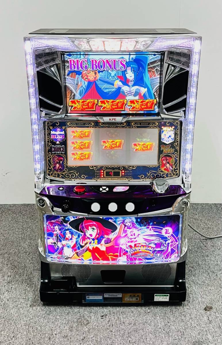 【即決】KPE ケーイーピー パチスロ実機 マジカルハロウィン4 コイン不要機付き　W2330006