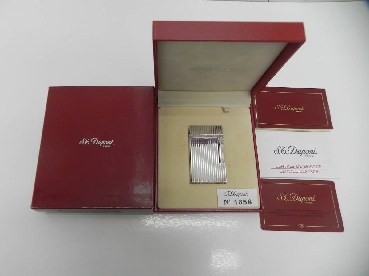 S.T.Dupont デュポン ガスライター シルバー 箱、説明書付き ST-1 ガス 