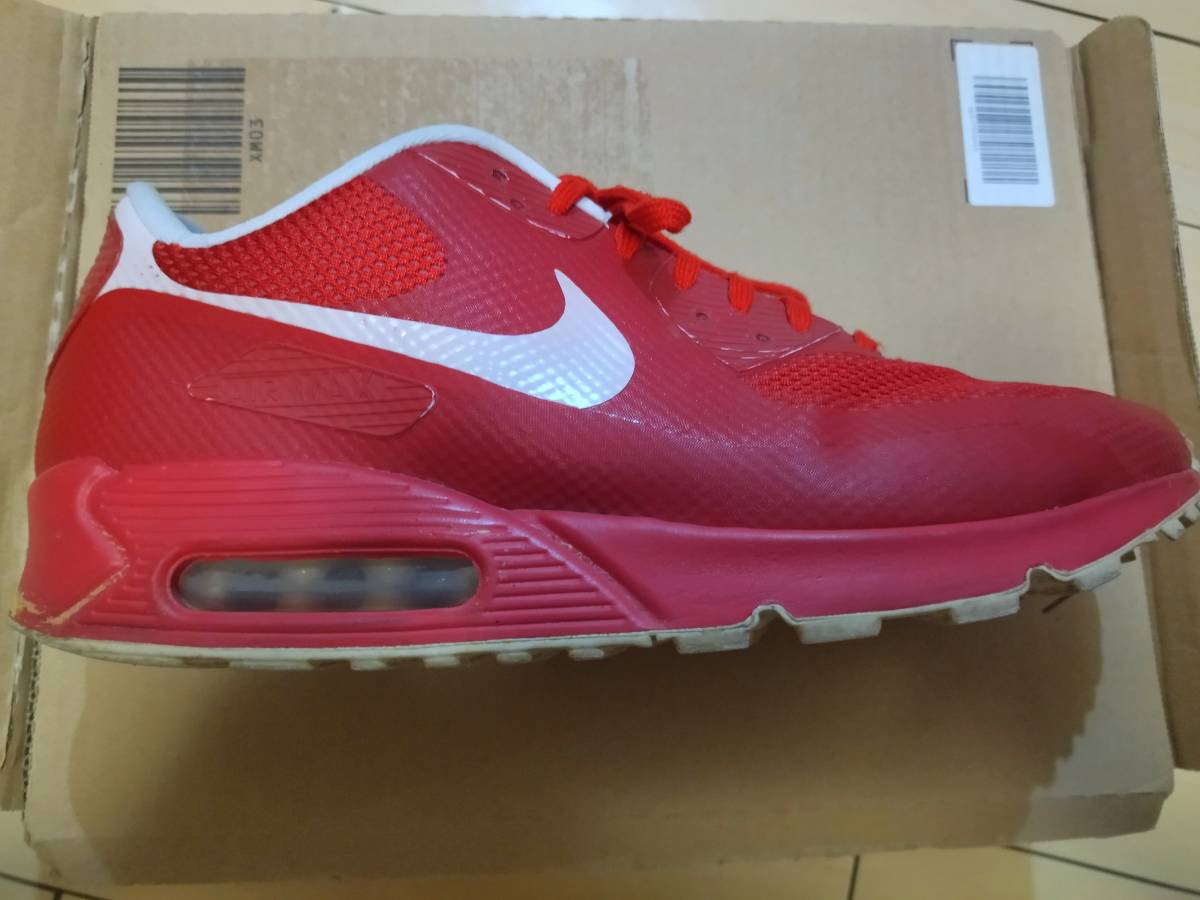 28.5cm NIKEid AIR MAX 90 ナイキ エアマックス メッシュ レッド 赤 US 